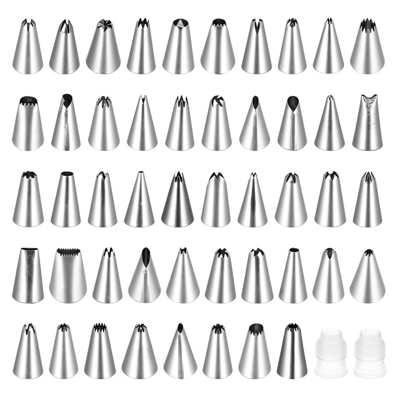 Oruola 50Pcs Cake Tips for Decorating, 48 Different Patterns Stainless Steel …