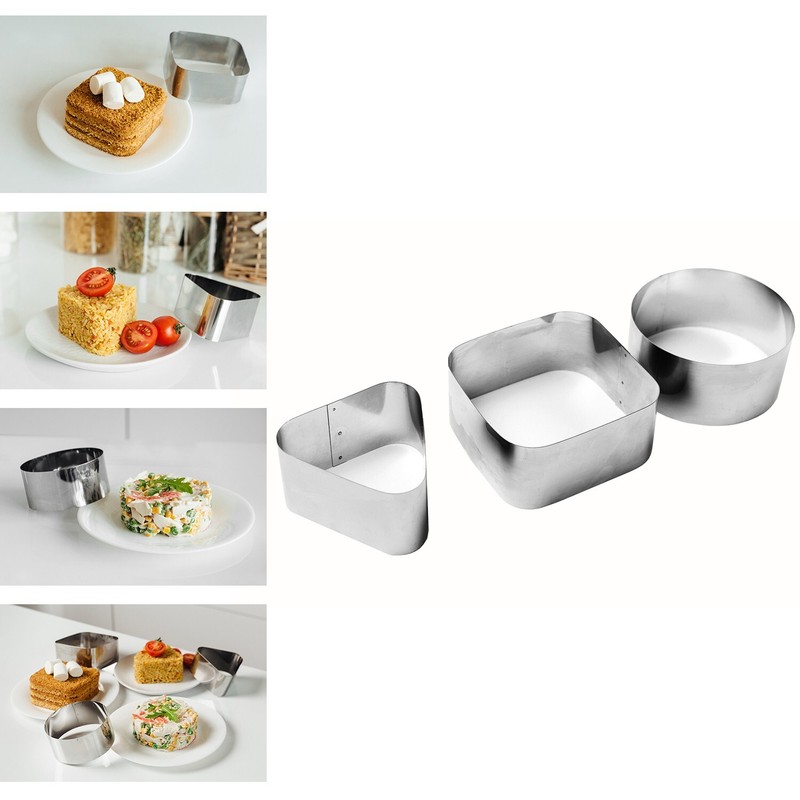 SET OF METAL MOLDS FOR SALAD AND GARNISH PRESENTATION/CUTTING