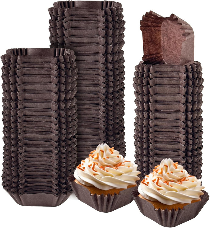 500Pcs Coffee Square Cupcake Liners Muffin Linner No Smell, Food Grade Baking Cu