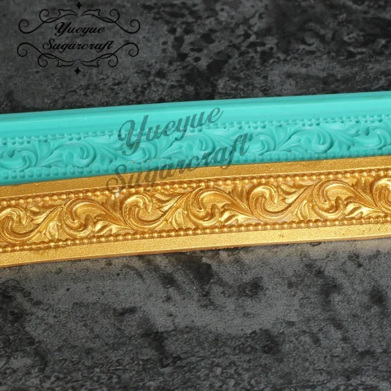 Baroque Scroll Border Silicone Mold Fondant Sugarcraft Cake Decorating Tool gallery