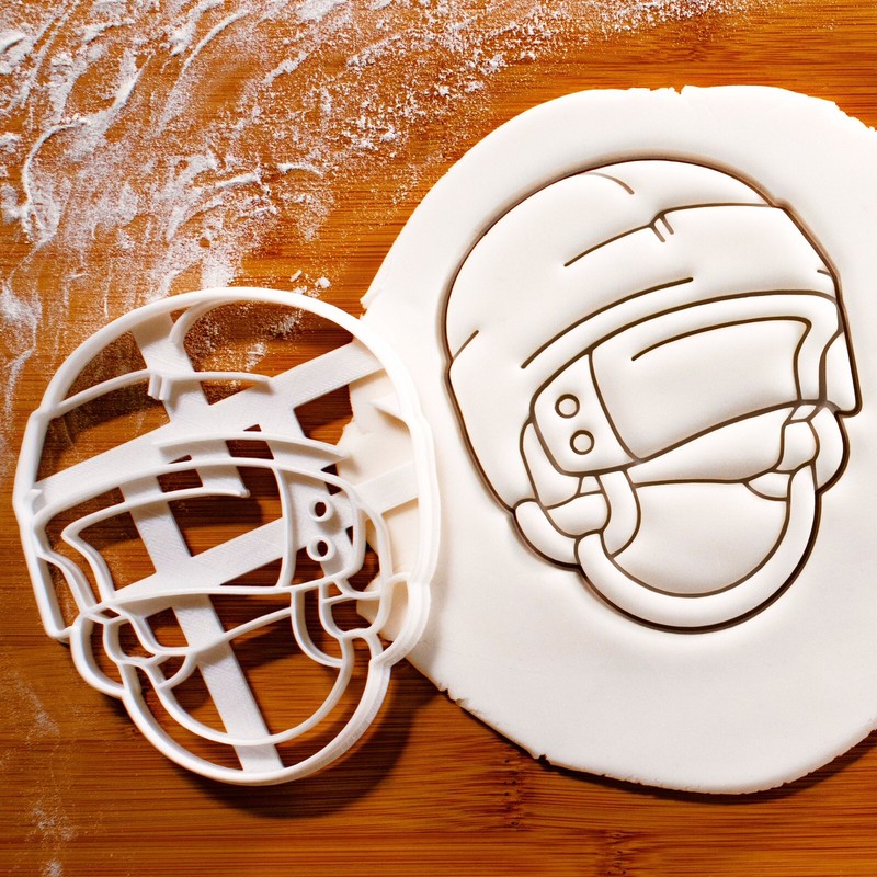 Set of 2 Ice Hockey Cookie Cutters - Skate Helmet sports game tournament league gallery