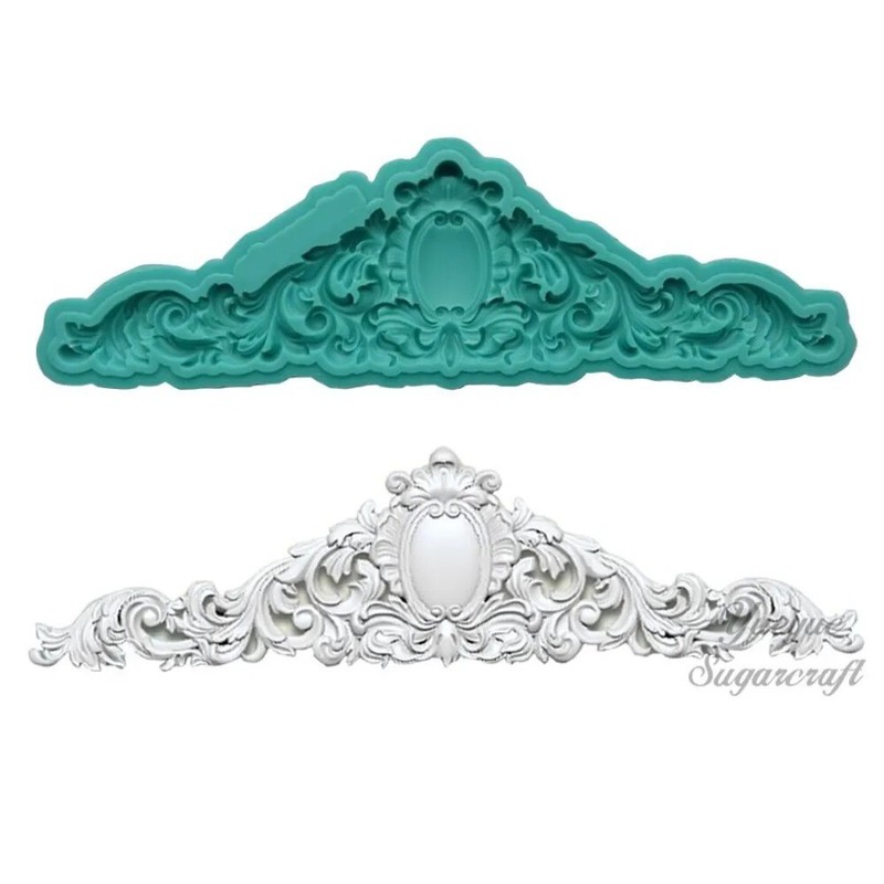 Leaves Relief Cake Border Rose Flower Lace Fondant Cake Decorating Silicone Mold gallery