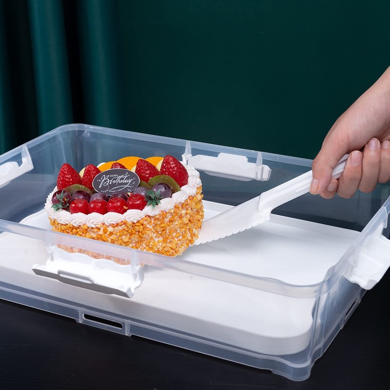 Plastic Cake And Cupcake Carrier Holder Large Portable Container 12 Count White gallery