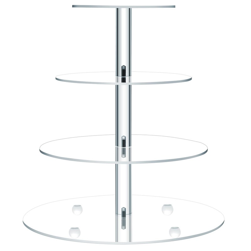4 Tiered Acrylic Glass Premium Cupcake Holder-Cake Stand-Cupcake Stand-Desser…