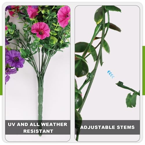 Fake Artificial Hanging Morning Glory Flowers for Purple and Dark Purple gallery