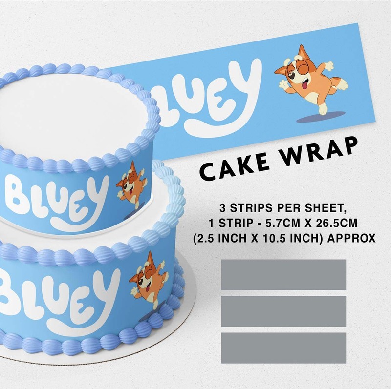 Blue Paws Kids Bingo Pattern Strip Edible Cake Topper Decoration Edible Image
