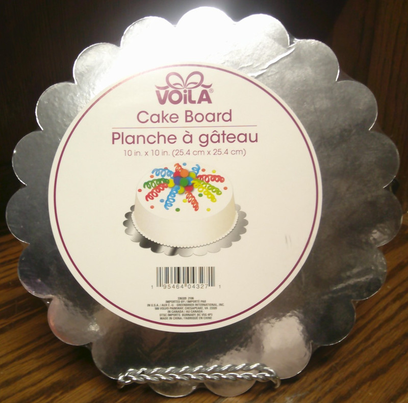Voila Silver-Tone Cake Board Scalloped Round 10x10" Disposable Decorative AA87 gallery