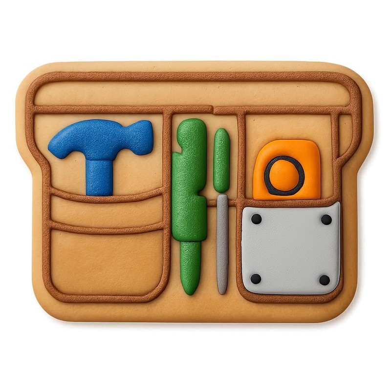 Tool Belt General Contractor Cookie Cutter & Stamp, Fondant & Clay Cutter - 4x3" gallery