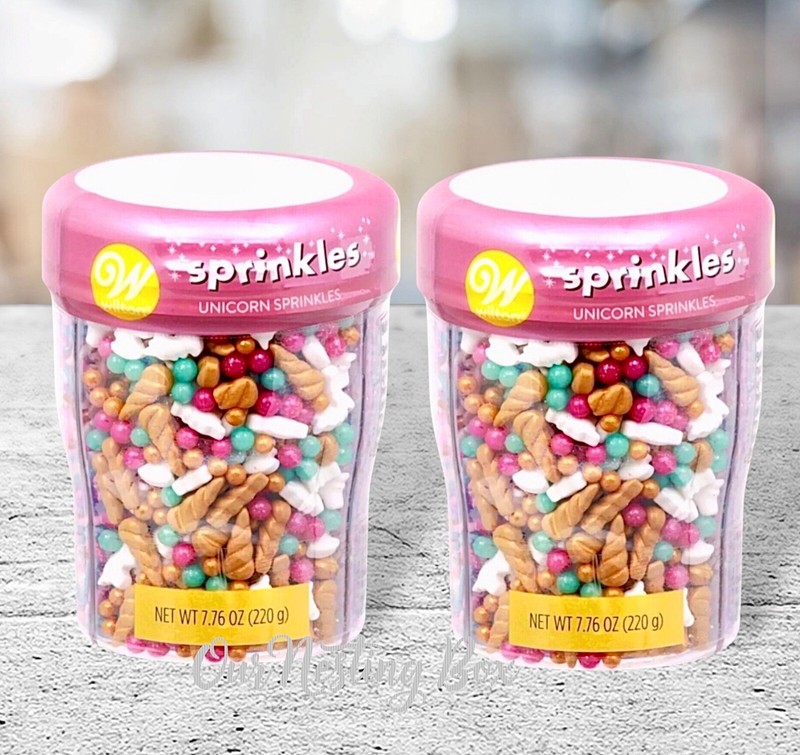 2 Wilton Unicorn Sprinkles W/ Pearls & Sugar Gems ~ Cake Decoration ~7.76oz