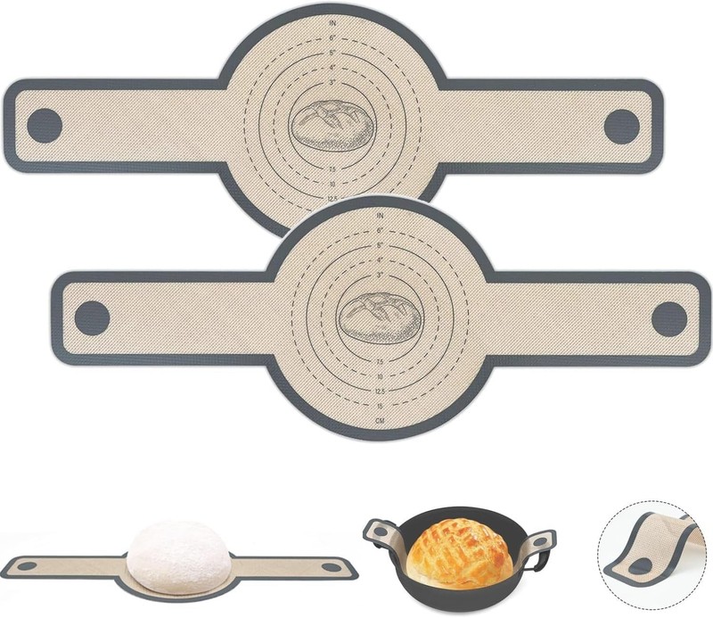 2Pcs Silicone Bread Sling for Dutch Oven Liners Silicone Baking Mat FREE deliver