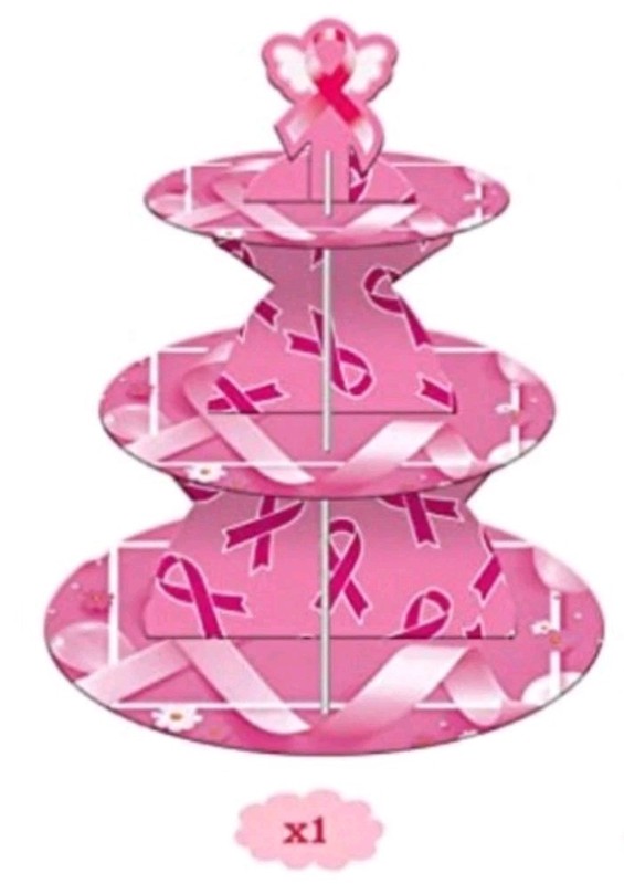 1 Pink Ribbon 3 Tiered Cupcake Stand. Pink Ribbon Cupcake Stand 4 Breast Cancer gallery