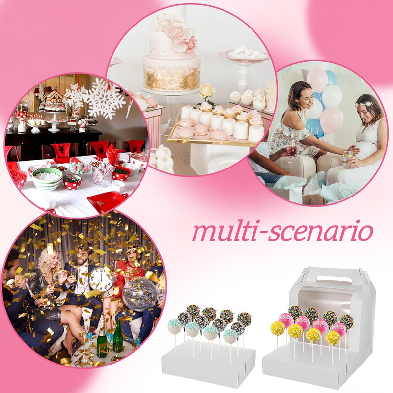 12 Pack Cake Pop Boxes, 18 Holes Cakes Pop Holder White Cake Pops Packaging Boxe gallery