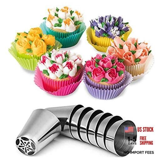 Russian Piping Tips Cake Decorating Complete Set, WOWDECOR 24pcs Baking