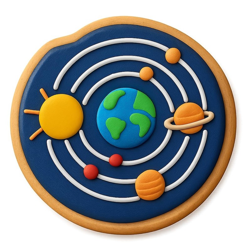 Astronomical Unit Solar System Cookie Cutter & Stamp, Fondant & Clay - 4x4 gallery