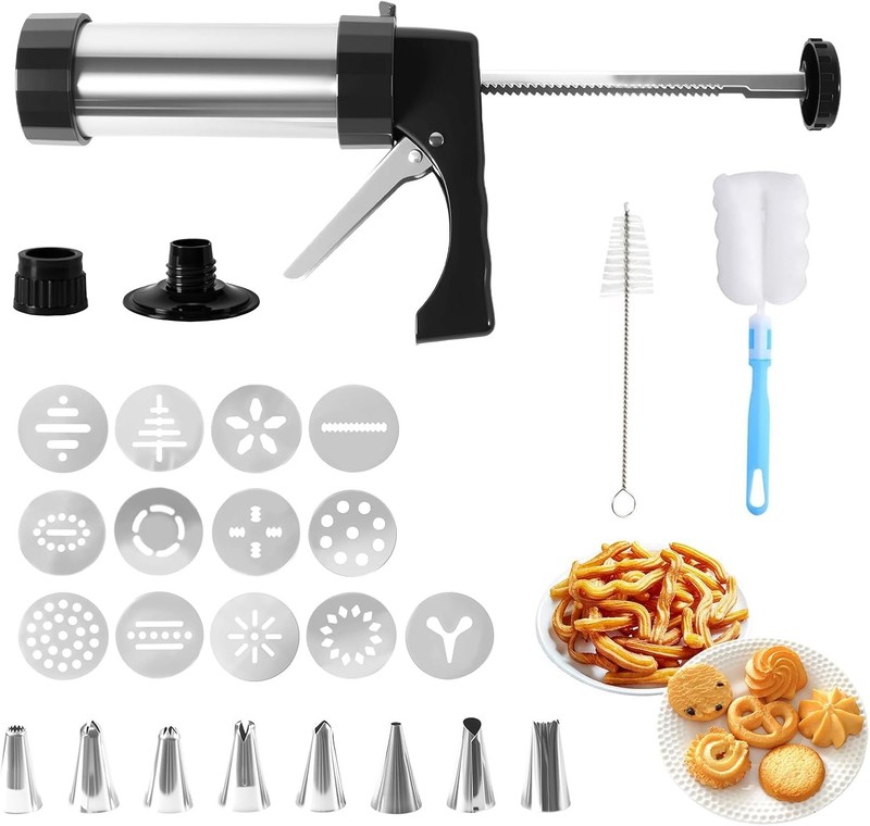 Stainless Steel Cookies Press Set, Churro Maker Machine, Cookie Press Gun Kit