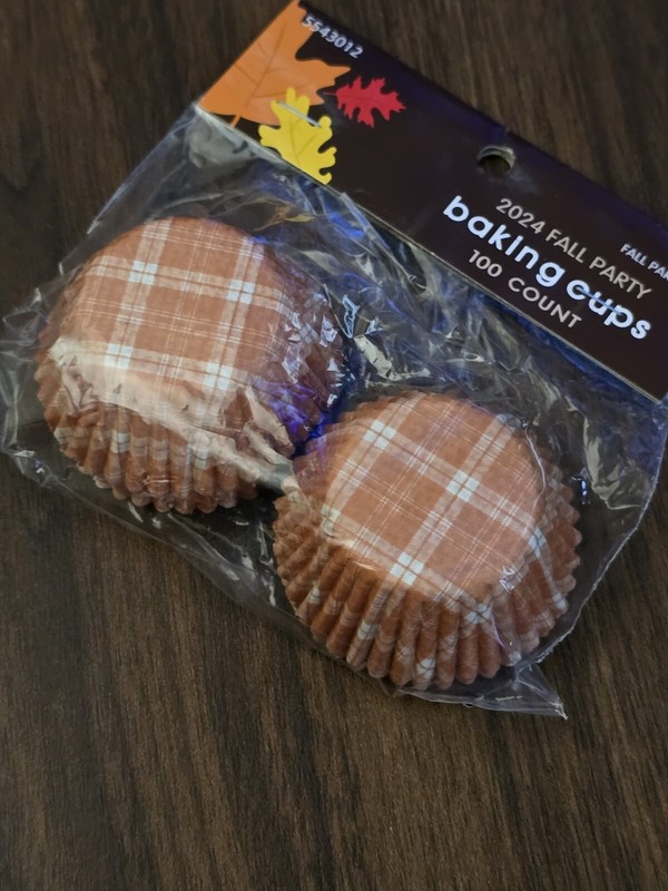 Fall Plaid Mini Baking Cups 100 Count NEW
