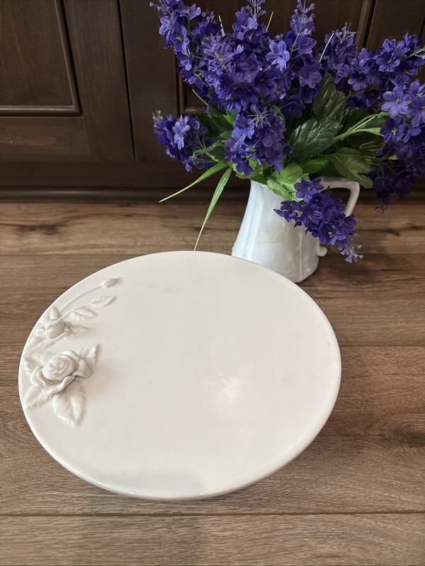 Grace’s Tea Ware Rose Flower Pedestal Round Cake Stand CottageCore