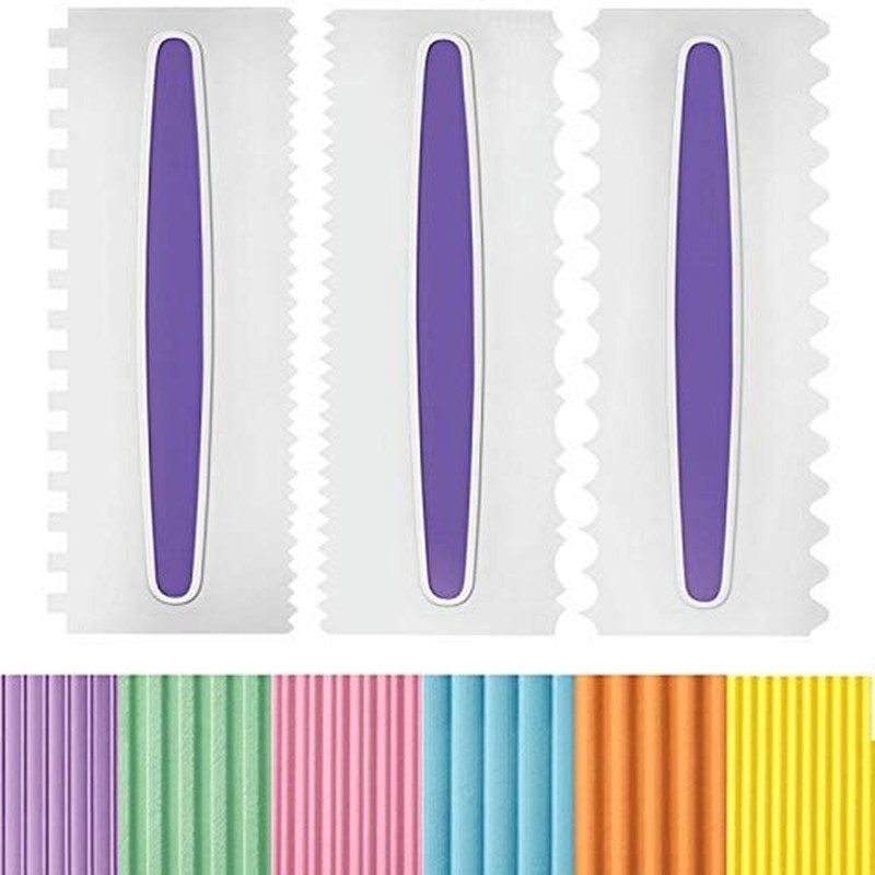 Decorating Comb and Icing Smoother Set of 3 Pack Decorating Mousse Butter Cre... gallery