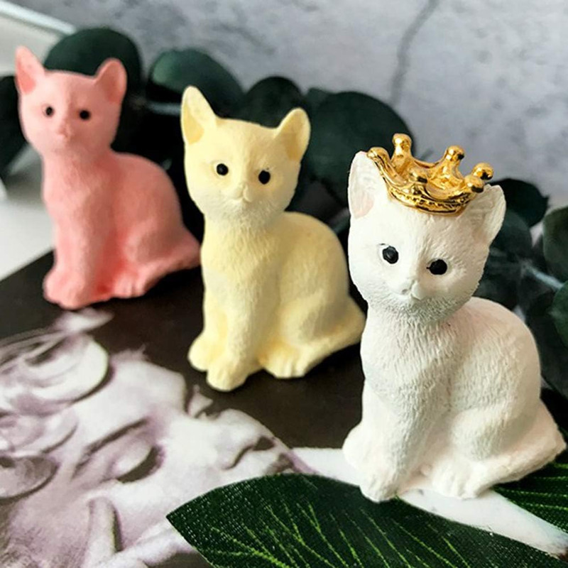 2Pcs Mini Size 3D Kitten Candle Molds, Small Kitty Cat Silicone Chocolate Candy gallery