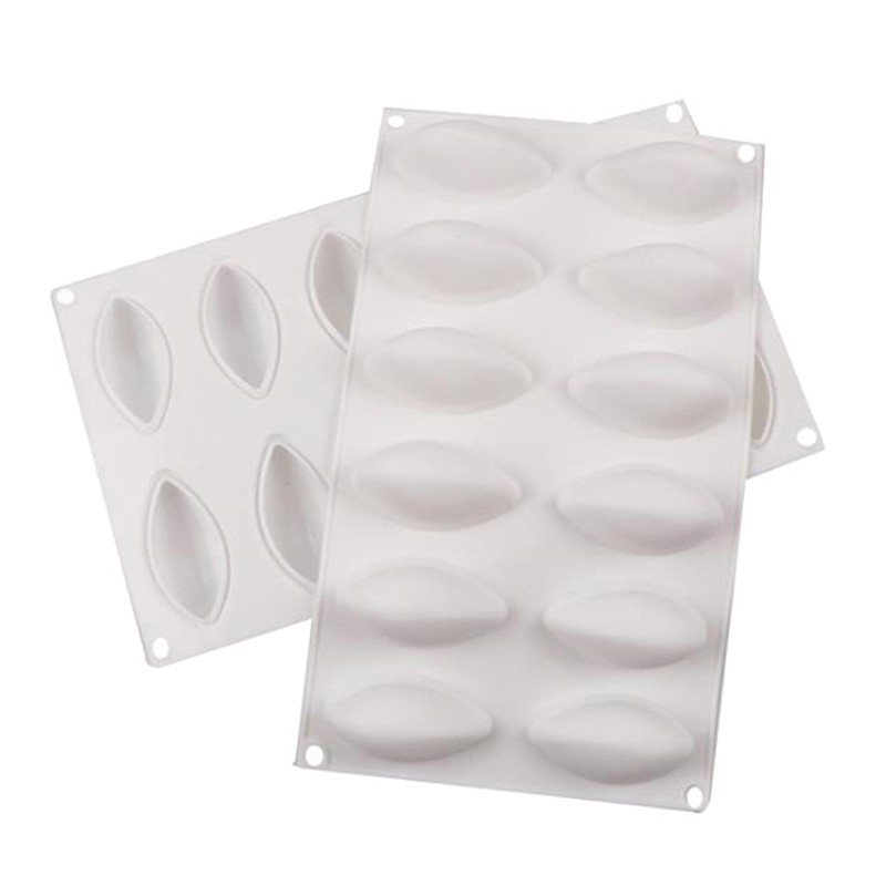 12 Cavity Silicone Cake Fondant Mold Form Quenelle Shaped Mould Mousse Cak.82 gallery