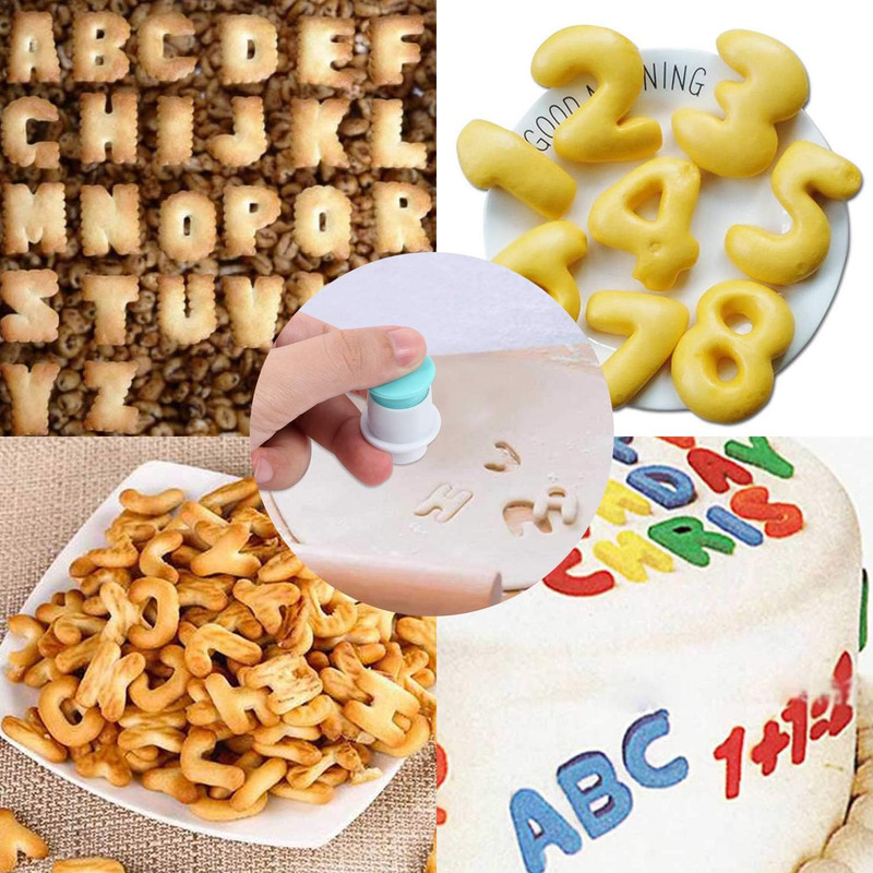 Alphabet Letter Numbers Cake Mould Set, 36 Pieces Fondant Cake Sugar Craft C…