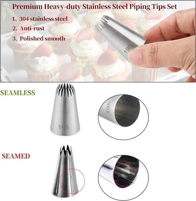 Versatile 5PC Cake Piping Tips Collection - Perfect for All Baker Levels gallery