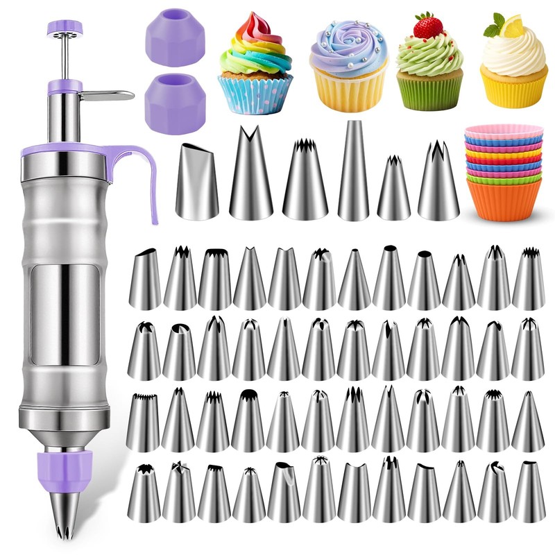 Dessert Decorating Set, Frosting Piping Kit Stainless Steel Cake Decorating K…