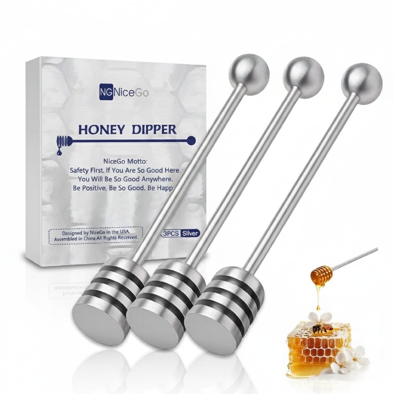 Honey Dipper. Premium 304 Stainless Steel Honey Dipper Set, 6.3 Inch Kitchen …