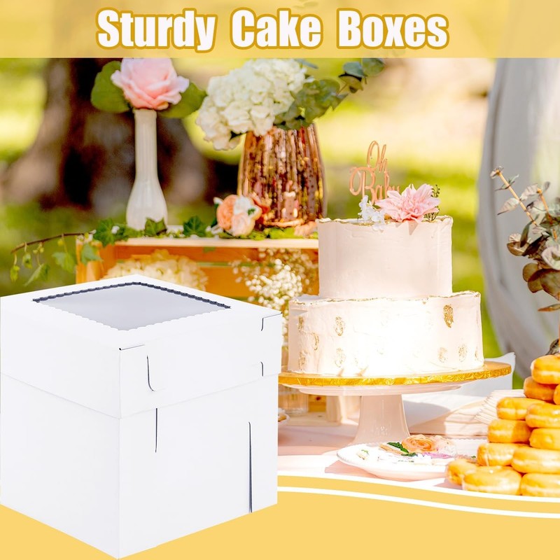 Tall Cake Boxes for Tier Cakes 16x16x14 Inch [3Pack ] Wedding Cake Boxes,Stur... gallery