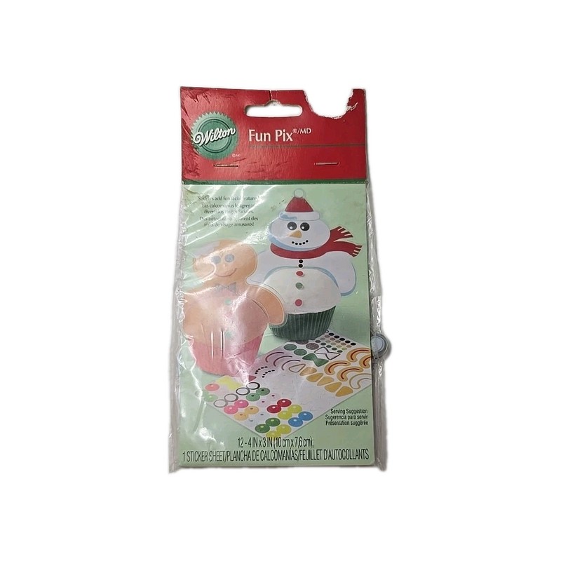 Wilton Fun Pix Edible Stickers Gingerbread Snowman Holiday 2011 gallery