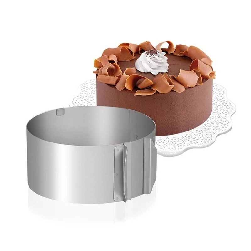 15.5x15.5x6cm Adjustable Cake Ring Made from Food-Grade Stainless Steel gallery