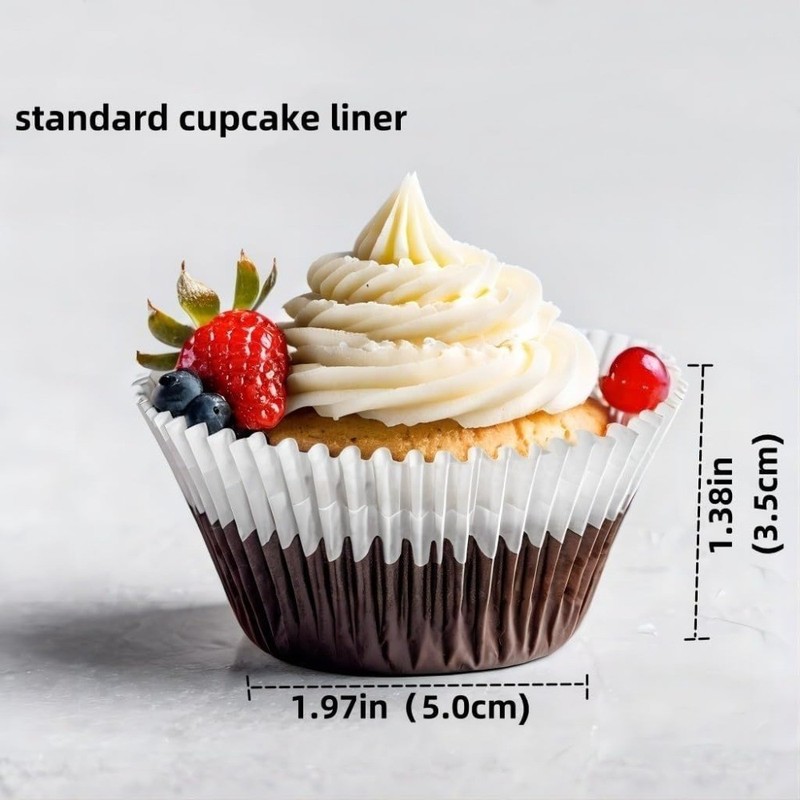 White Standard Cupcake Liners 200pcs Bulk Pack, Grease Proof Baking Cups, No gallery