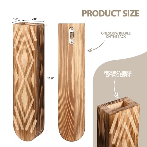 Wall Planter, Geometric Pattern Wall Vase for Living Room and Log Color-a gallery