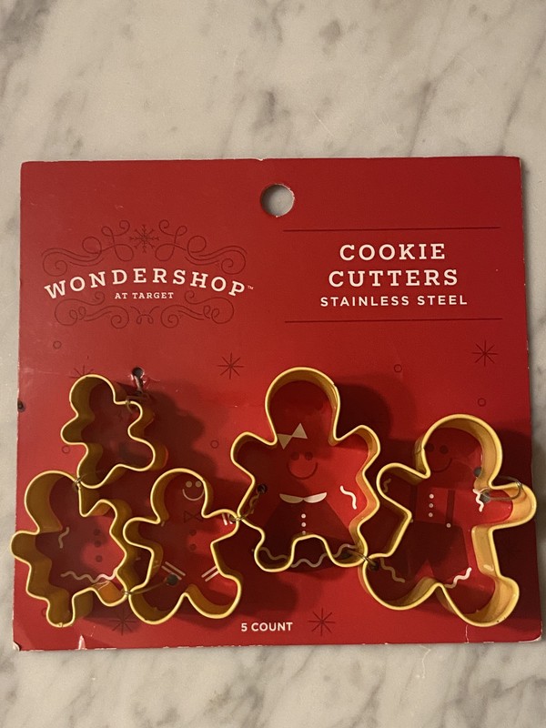 5 COOKIE CUTTERS make great ornaments GINGERBREAD BOYS & GIRLS stainless steel gallery