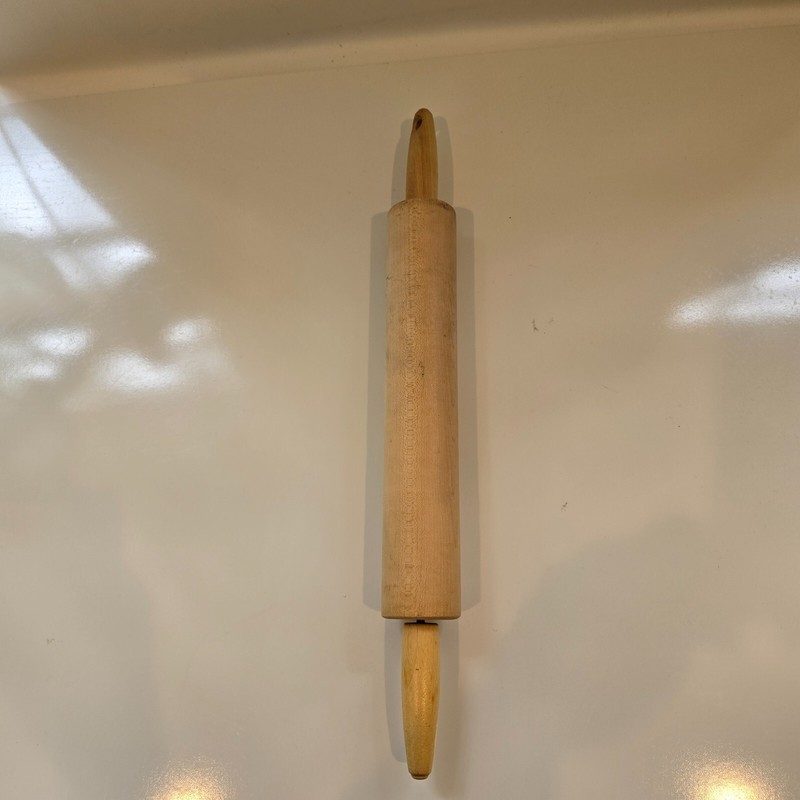 Vintage Hardwood Rolling Pin 17” Hole For Hanging gallery