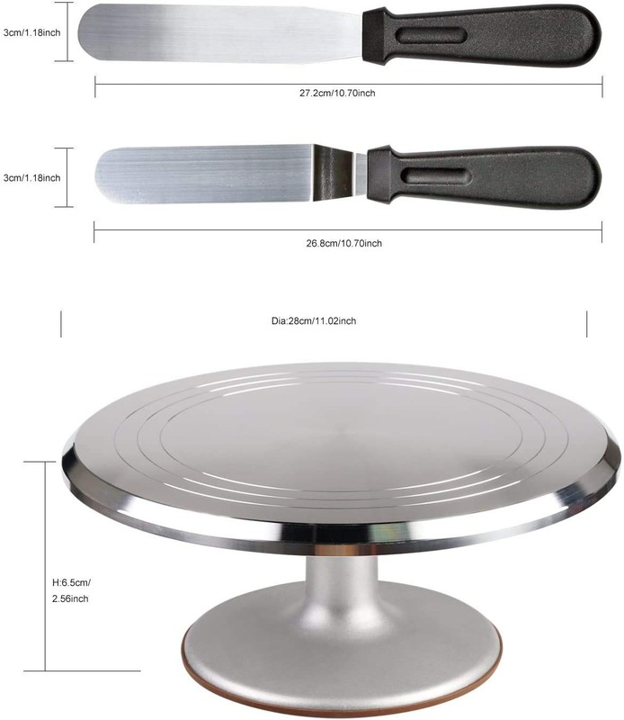 Thsinde Professional Cake Decorating Kit - Aluminium Alloy Revolving 12 Inch ... gallery