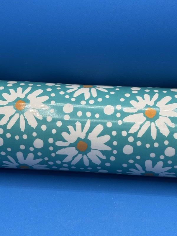 The Pioneer Woman Flea Market Floral Daisy ~Ceramic Rolling Pin~ Teal W/ Daisies gallery