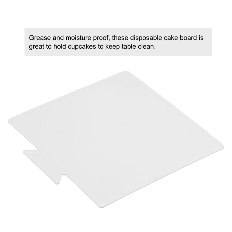 100pcs Mini Cake Boards, Mousse Cake Cardboards Square Cake Bases (White) gallery