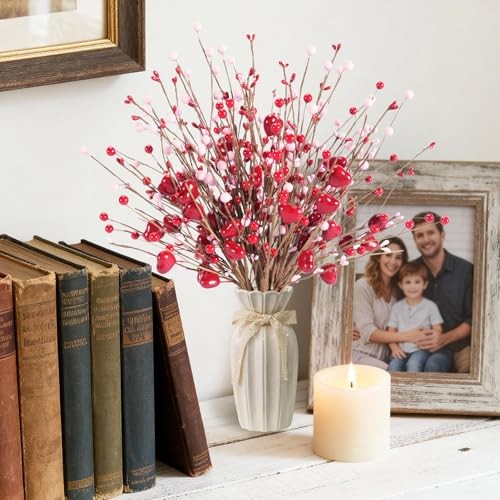 Valentines Day Decorations Valentine's Day Gifts 24 Pack Heart Shaped Berry Red gallery