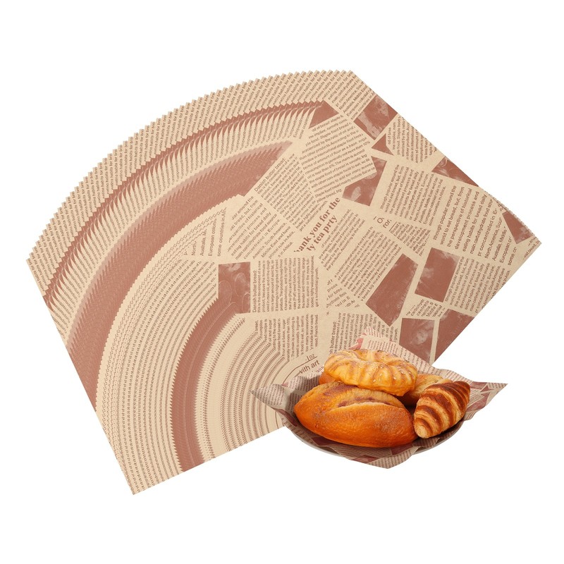 100Pcs 11.9×11.9″ Sandwich Wrapping Paper for Party Fair, Brown (Newspaper)