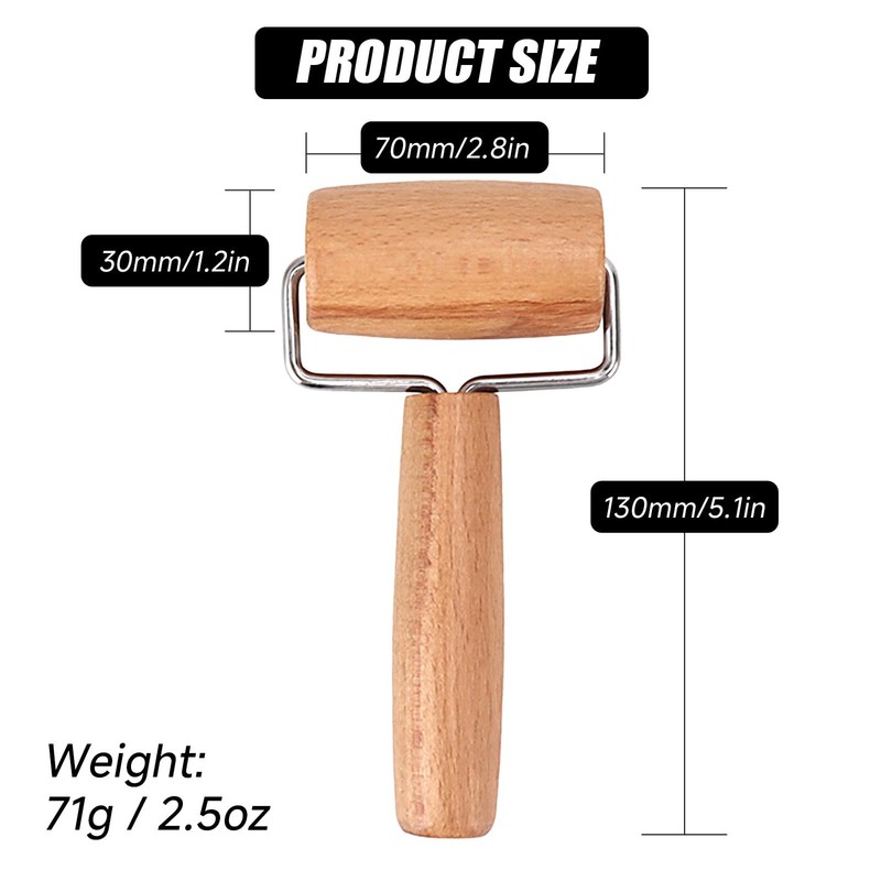 Small Rolling Pin, Wooden Dough Roller, Non-Stick Pizza Roller, T Type Rollin... gallery