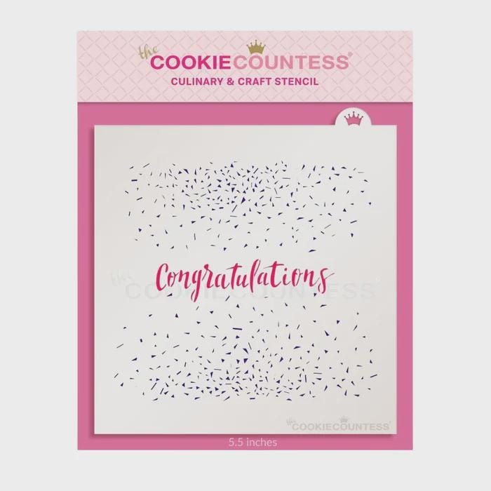 Congratulations Cookie Decorating Stencil by Cookie Countess