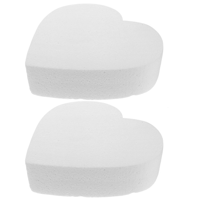2Pcs Foam Cake Dummies 8 Inch Styro-foams Heart Shaped Fake Cake Dummies Foam…