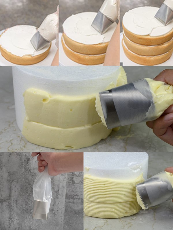 3 PCS Extra Large Crumb Coat Cake Icer Piping Tip Set Stainless Steel Tool gallery