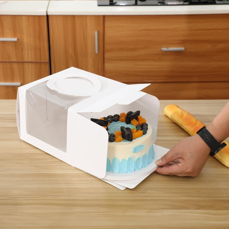 20pcs 6x6x4" Cake Boxes with Handle and window Cake Boards 20 Boxes & 20 Boar... gallery