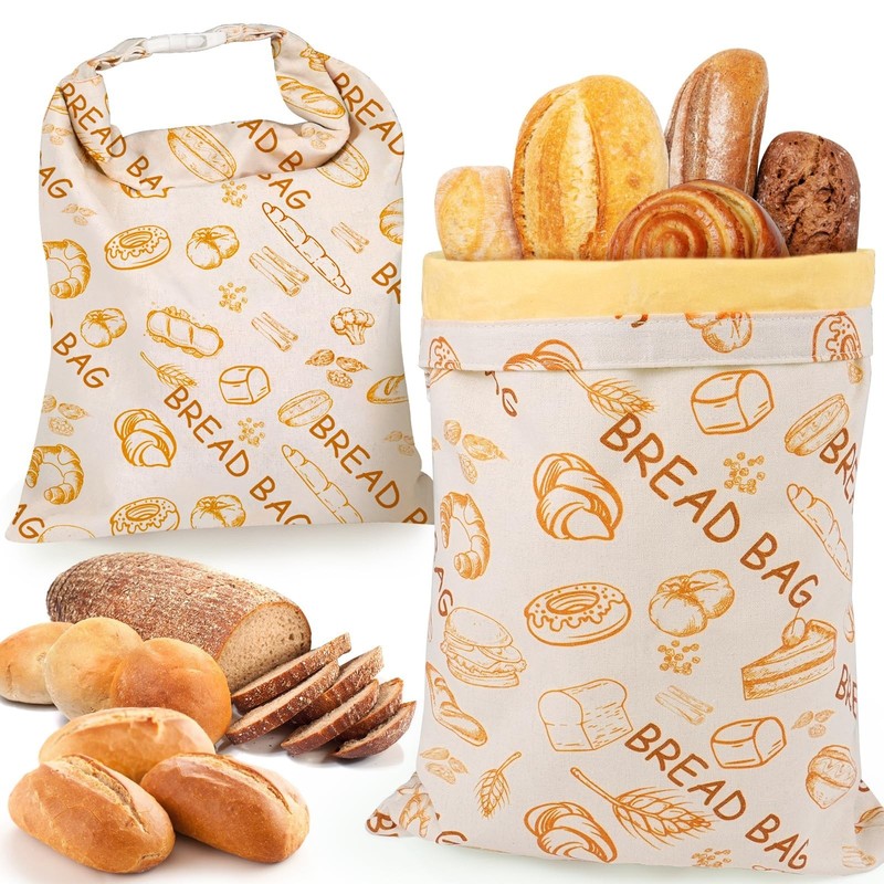 Sourdough Bread Bags for Homemade Bread, 2-Pack XL Reusable Beeswax Sourdough...