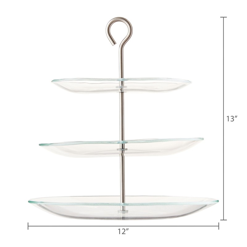 12.87" x 13" Glass 3-Tier Dessert Stand by gallery