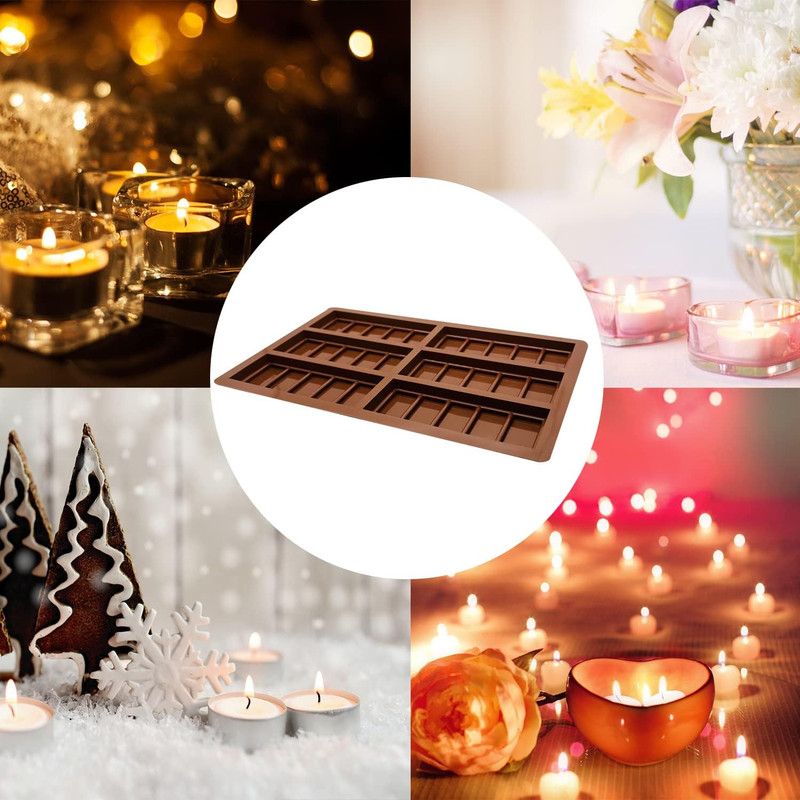 2 Pcs Wax Melt Molds, Rectangle Chocolate Molds, Silicone Chocolate Bar Molds gallery