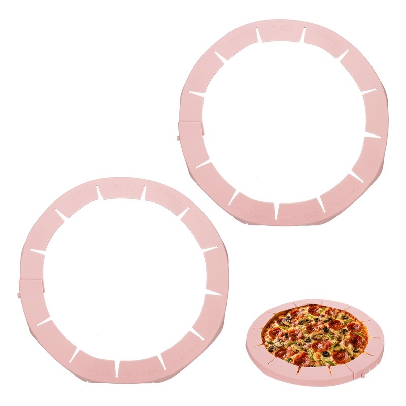 Adjustable Silicone Pie Crust Shields, 2Pcs Crust Edges Protectors, Pink