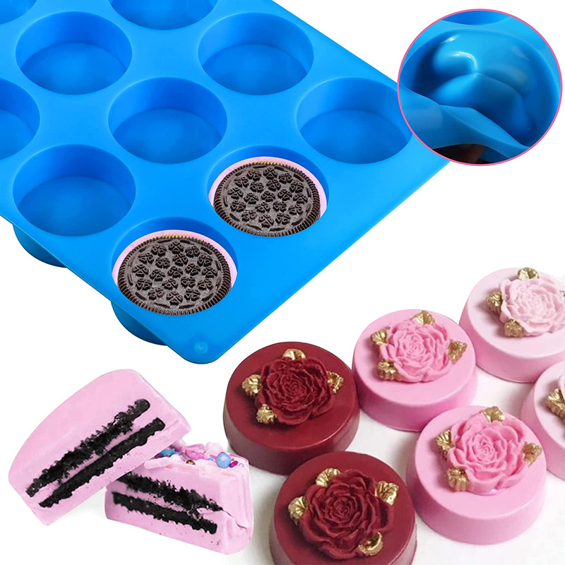 3Pcs Oreo Cookie Chocolate Silicone Mold, 12-Cavity round Cylinder Oreo Chocolat gallery